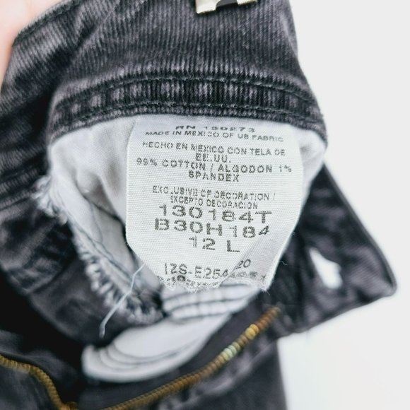 Riders by Lee Classic Fit Straight Leg Jeans 12 L Long Black Faded Cotton Denim - Picture 2 of 10